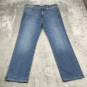 Fidelity Denim Jeans Womens 34 Kentucky Blue‎ Cher Crop High Rise Slim Straight
